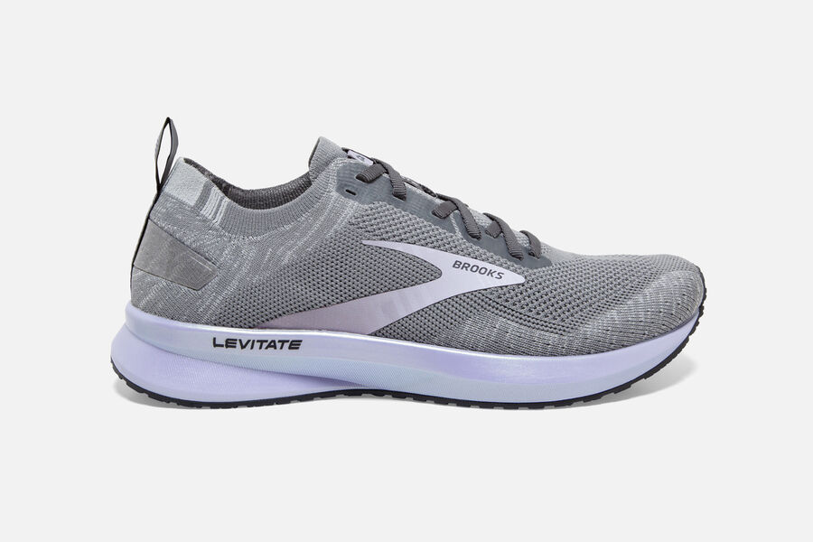 Brooks Levitate 4 Road Running Shoes Womens - Grey/Purple - RQFHS-9431